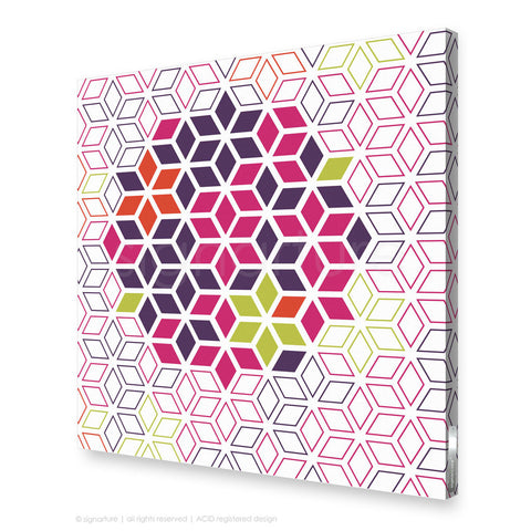 geometric canvas art tribeca magenta square